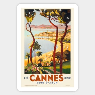 Cannes - Côte d'Azur France Vintage Poster 1935 Sticker